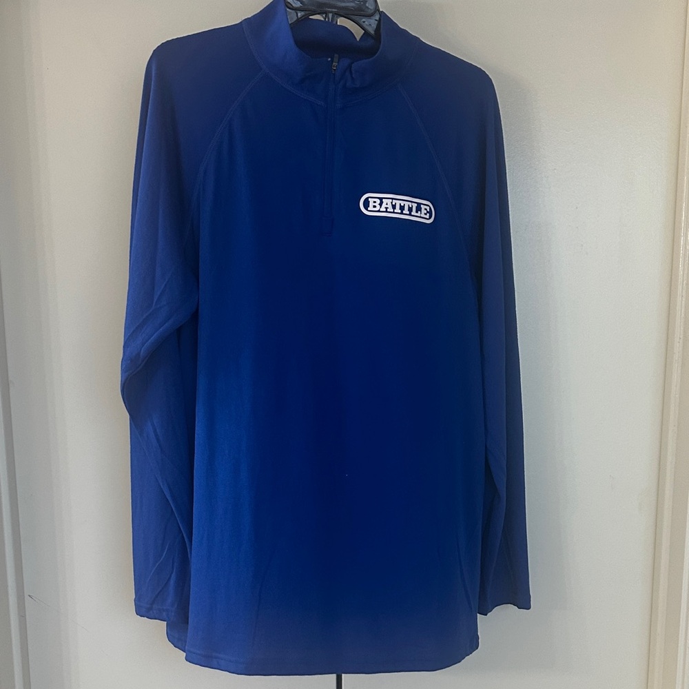 Battle 1/4 Zip Up - Men's Royal Blue    Long sleeve Shirt